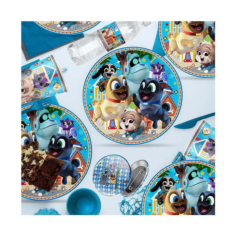 Baby Food Dogs - ディズニー-子供のための子犬をテーマにしたステッカー,誕生日パーティー,使い捨てステッカー,学用品,ベビーシャワー