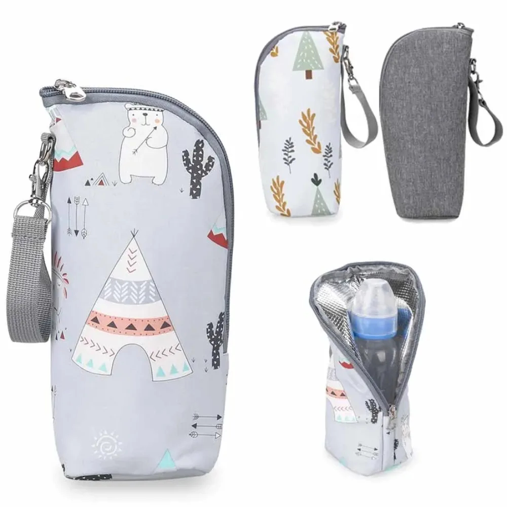 Baby Food Zip Lock Bag - 哺乳瓶ウォーマーバッグポータブル幼児用哺乳瓶アルミ箔断熱外出用ベビーカー吊り下げバッグ収納カップ用