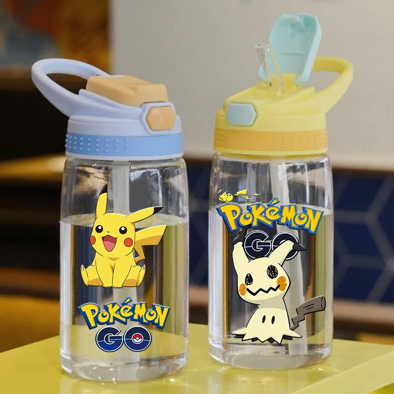 Baby Food Hipp - 新しいポケモンキッズウォーターシッピーカップ子供用ボトルストローとハンドル付きポータブル飲料ボトルピカチュウミミッキュカップ子供ギフト