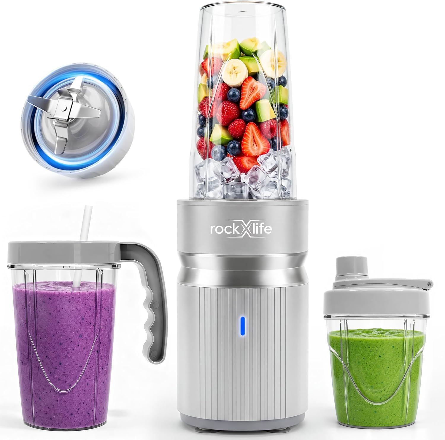 Baby Food With Protein - 多機能1000Wポータブルブレンダー、スムージー、プロテインシェイク、フローズンドリンク、ベビーフードに最適 | BPAフリーのカップ（トラベル用蓋付き） | イデア
