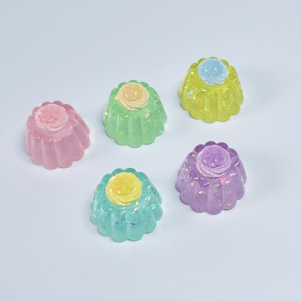 Baby Food Doll - ミニチュアスパンコールクリームゼリーケーキ樹脂オーナメントDIY食品装飾アクセサリーベビードールハウスデコレーション造園