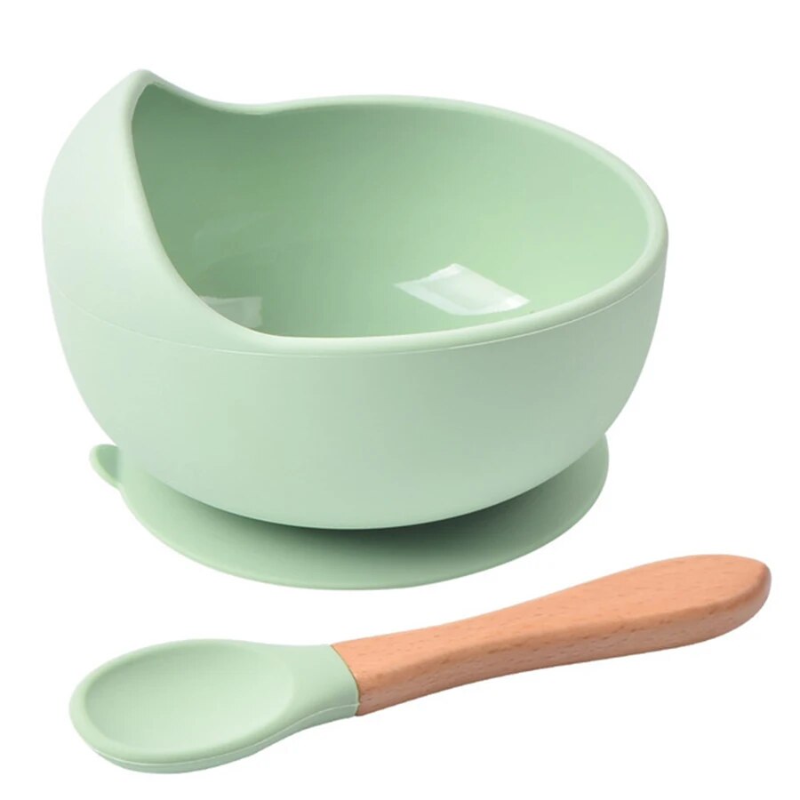 Baby Food Utensils - シリコン製のフィーディングボウル,高品質のベビーディッシュ,子供用ディナースプーン,食品グレードの食器