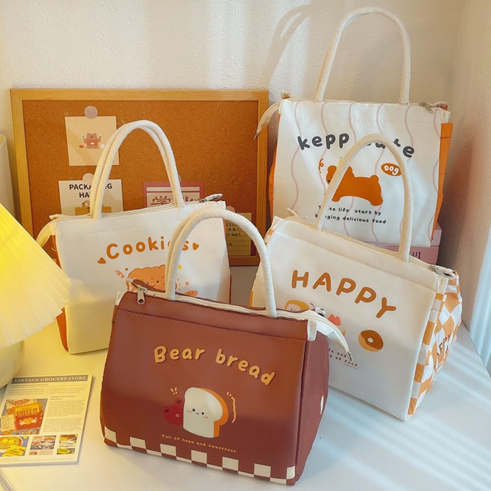 Baby Food Zip Lock Bag - かわいいポータブル保温ランチバッグ漫画大型ランチボックストートバッグ多目的食品保存袋女性女の子子供