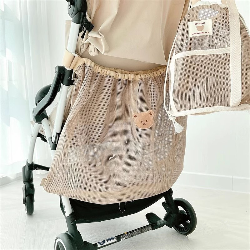 Baby Food Organizer - 再利用可能なベビーカーハンギングバッグ夏用メッシュベビーカーバッグおむつオーガナイザーベビー用品おむつポーチ大容量カートアクセサリー