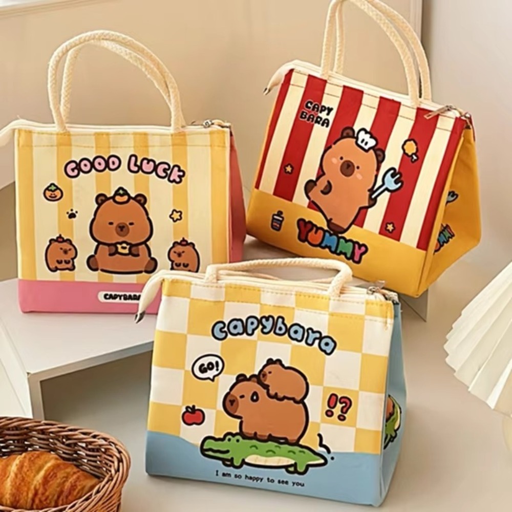 Baby Food Zip Lock Bag - かわいいカピバラサーマルランチバッグ断熱ポータブル食品保存袋漫画ランチボックス女性女の子子供用