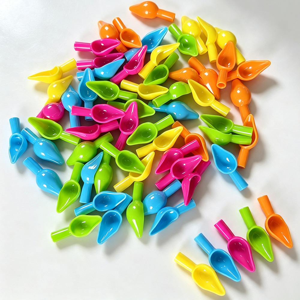 Baby Food Utensils - ミニカラフルプラスチック製給餌スプーン、注射器で使用可能、幼鳥用の手給餌スプーン、若いオカメインコ、セキセイインコ、ラブバードへの液体食品や薬の投与用給餌ツール、幼鳥用給餌用品
