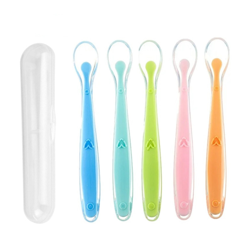 Baby Food Utensils - BPA フリーベビーシリコーンスプーン第一段階幼児ソフトスプーンベビートレーニング給餌スプーン幼児補完食スプーン