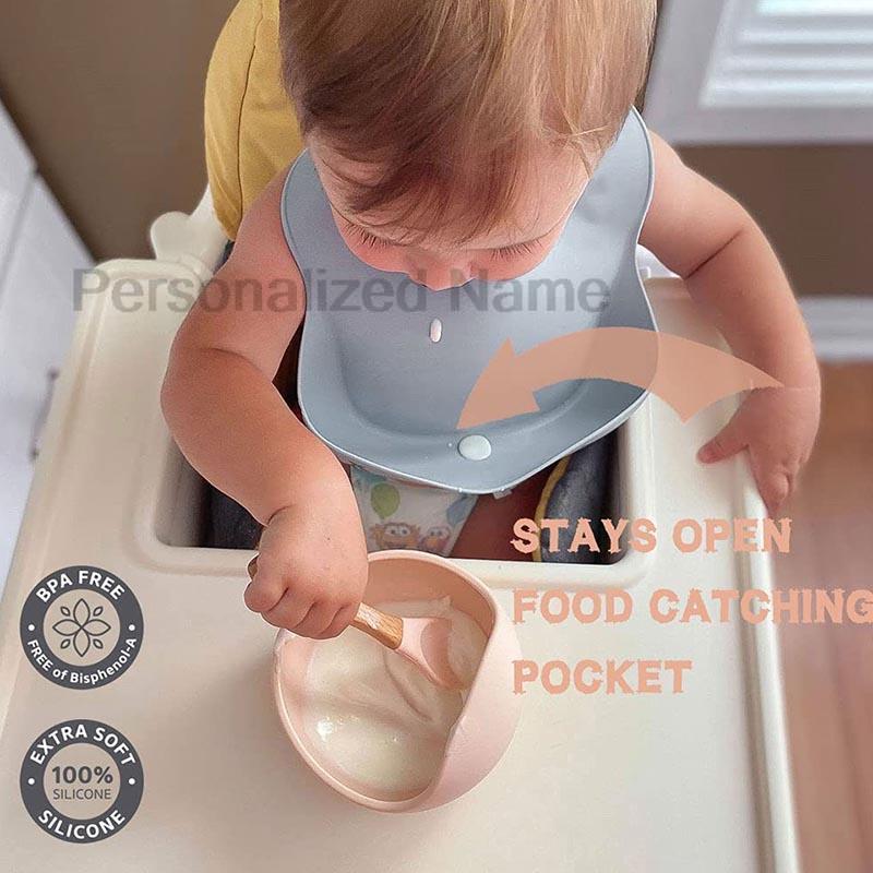 シリコンベビーよだれかけ 赤ちゃんと幼児用 防水シリコンよだ - Baby Food Logo のレビューと価格