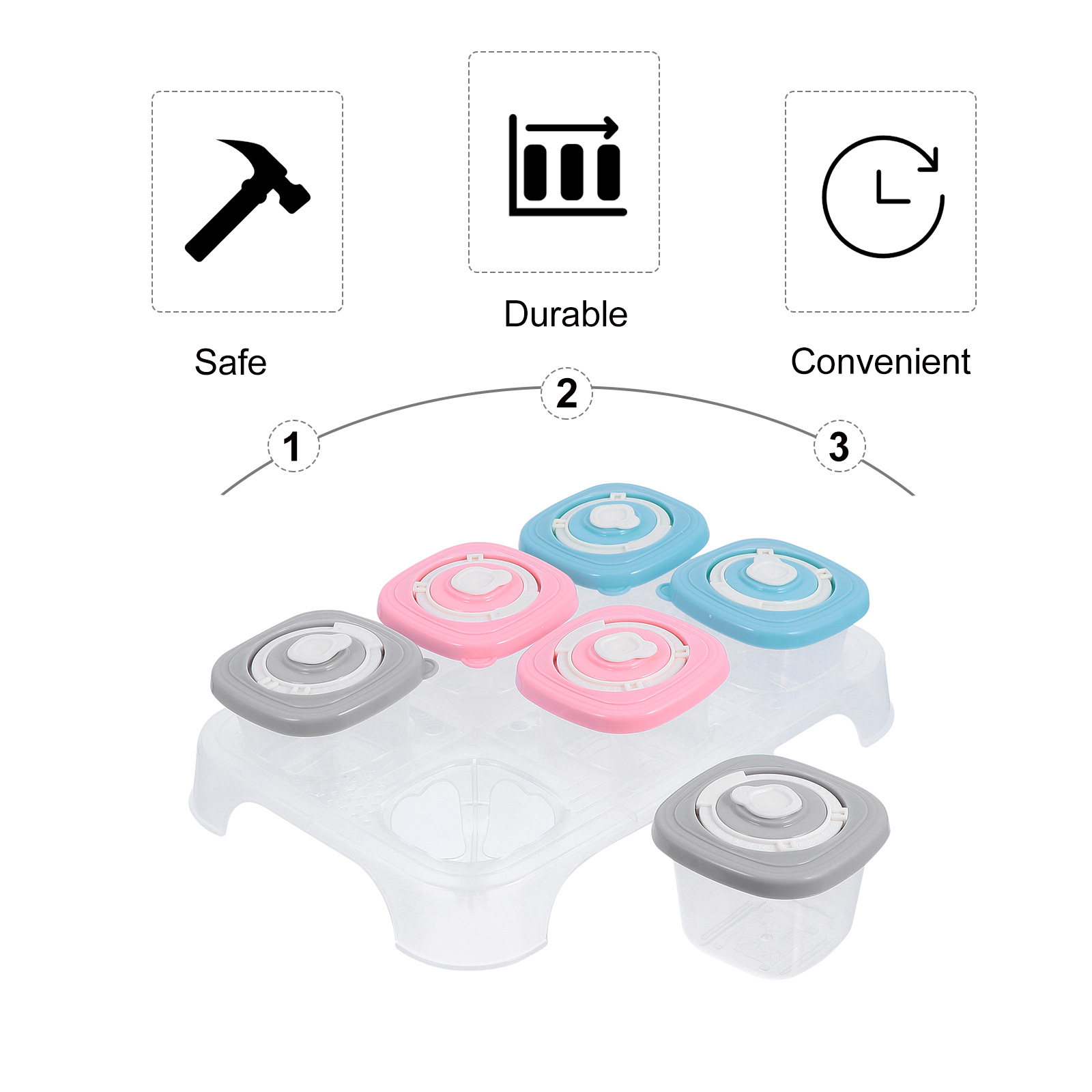 1セット ベビーフード収納ボックス ブロック 高品質PP T - Baby Food Organizer のレビューと価格