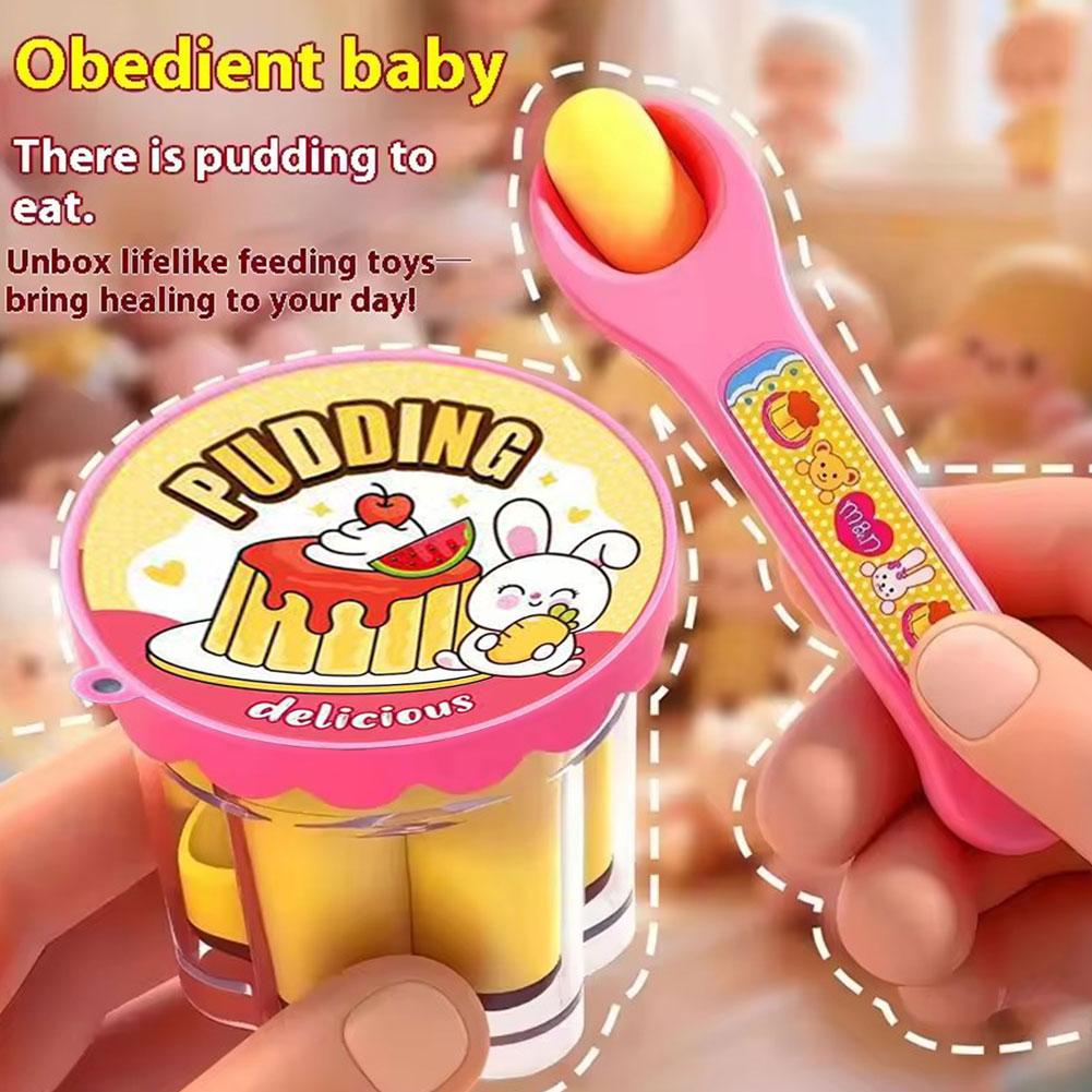 ごっこ遊びプリンのおやつセット 魔法のスプーン付き 模擬食品 - Baby Food Doll のレビューと価格