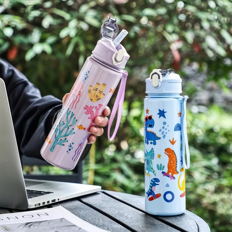 750ml恐竜柄水筒 子供用水筒 シリコンストロー付き漏れ防 - Baby Food Hipp のレビューと価格