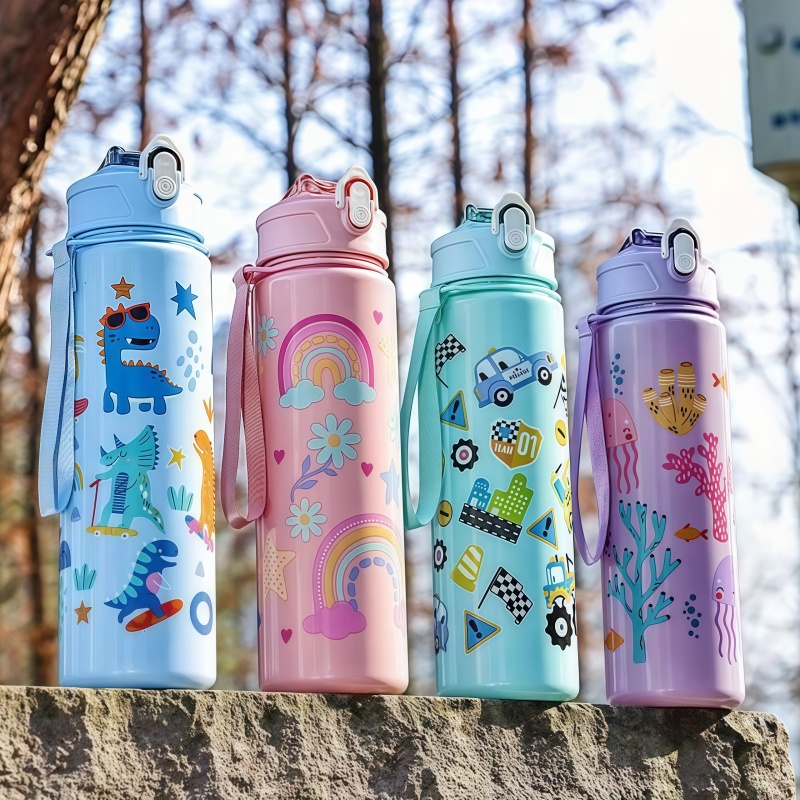 750ml恐竜柄水筒 子供用水筒 シリコンストロー付き漏れ防 - Baby Food Hipp のレビューと価格