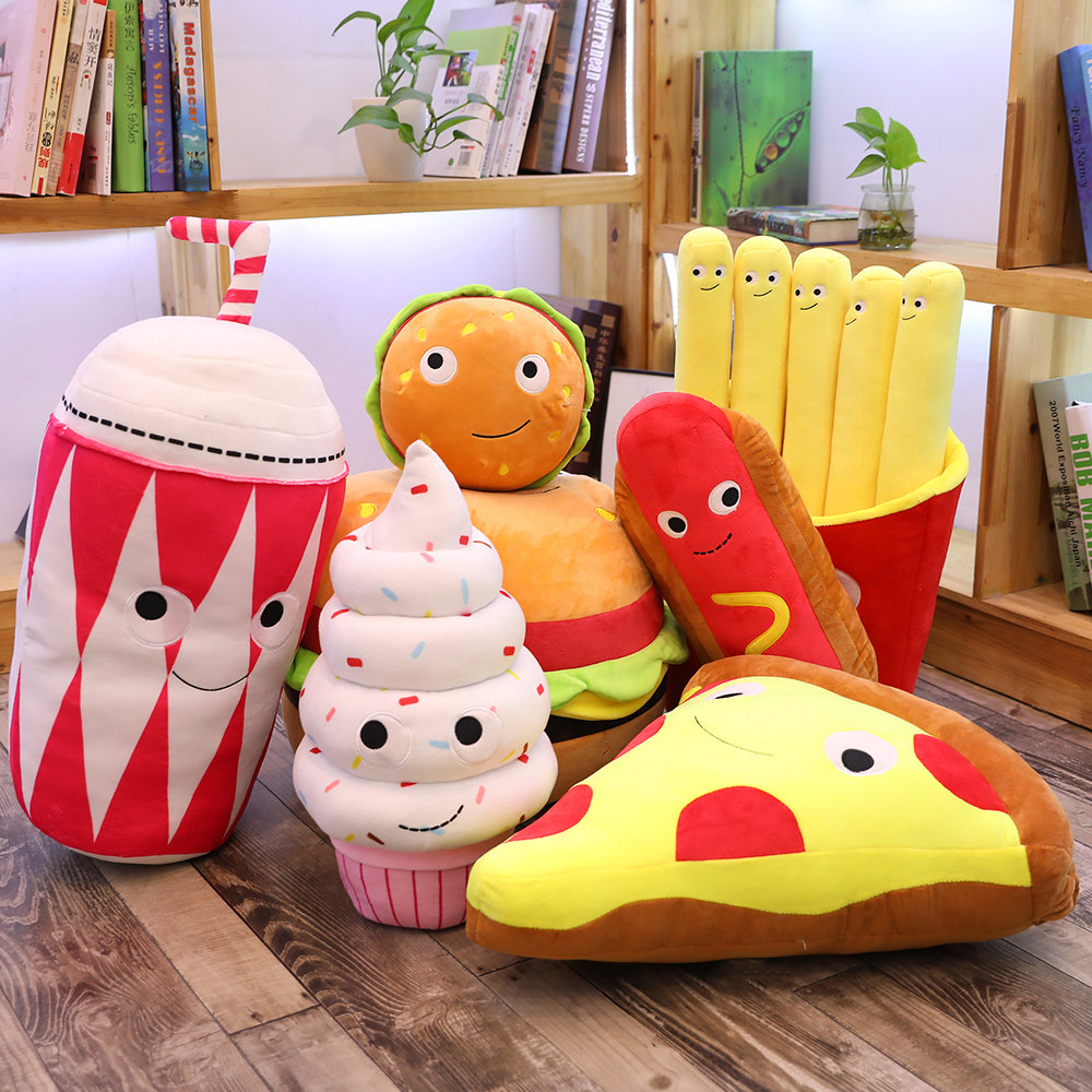 子供のためのピザクッション,ぬいぐるみ,ハンバーガー,アイス - Baby Food Doll のレビューと価格