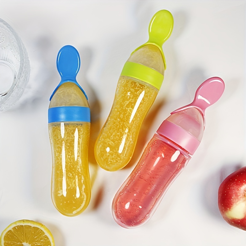 ベビー用シリコン製哺乳瓶、スプーン付き、3オンスの食品分配ス - Baby Food Utensils のレビューと価格
