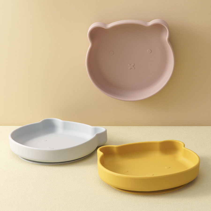 1PC シリコーンベビー食器吸引ダイニングプレート漫画クマの - Baby Food Utensils のレビューと価格