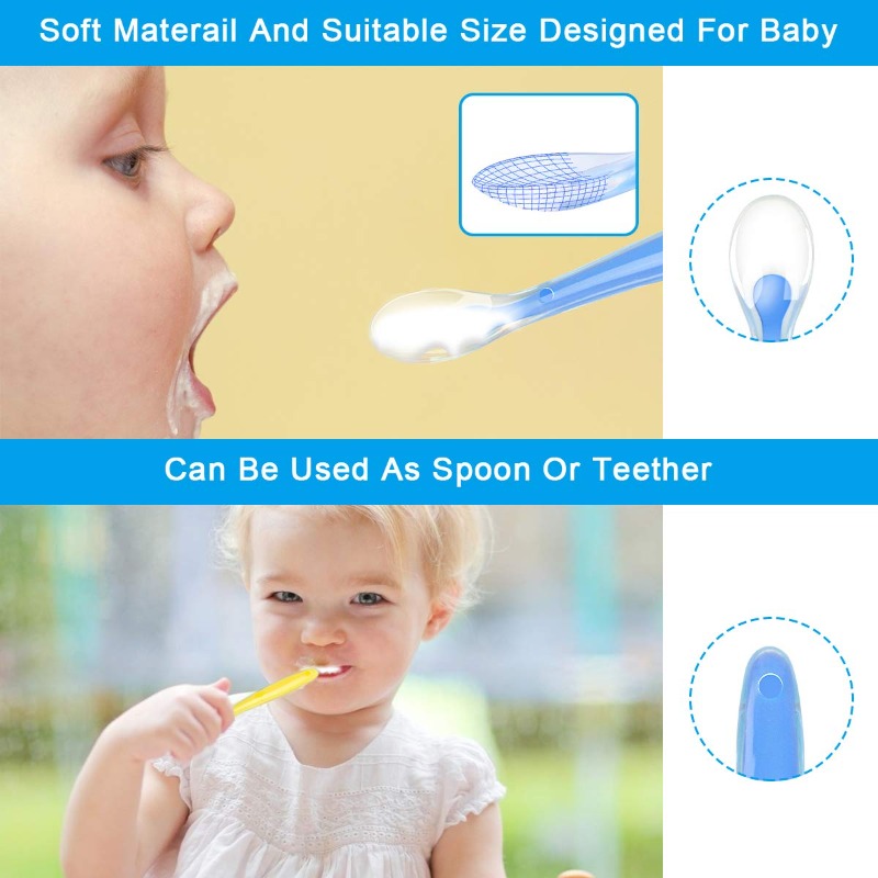 BPA フリーベビーシリコーンスプーン第一段階幼児ソフトスプ - Baby Food Utensils のレビューと価格